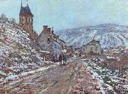 Claude Monet Street near Vetheuil in Winter France oil painting artist